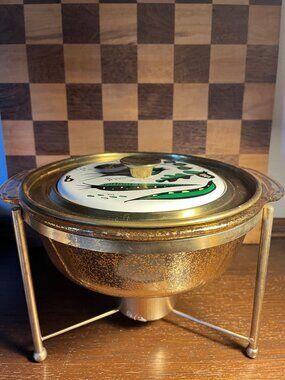 Pyrex Gold Speckled Chafing Casserole Dish